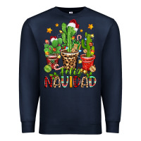 Navy christmas cactus feliz navidad Premium Sweatshirt - Zillion Design Studio