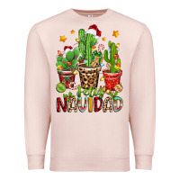 Pale Pink christmas cactus feliz navidad Premium Sweatshirt - Zillion Design Studio