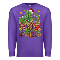 Purple christmas cactus feliz navidad Premium Sweatshirt - Zillion Design Studio