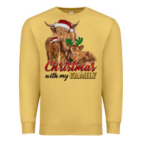 Antique Gold Cow and Calves Christmas with My Family Premium Sweatshirt - RanaPortraitStore