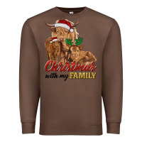 Chestnut Cow and Calves Christmas with My Family Premium Sweatshirt - RanaPortraitStore