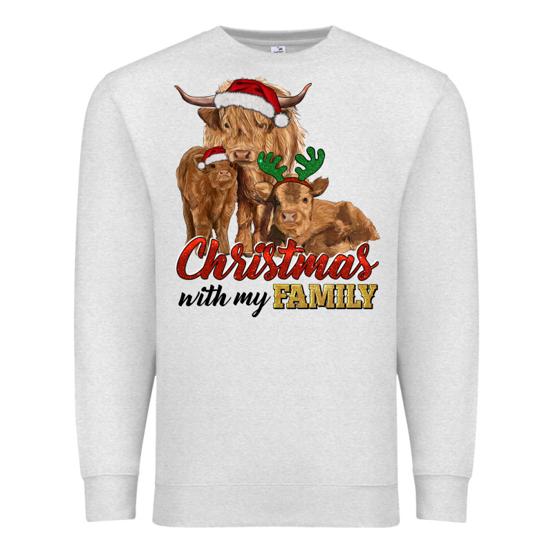 Cow And Calves Christmas With My Family Premium Sweatshirt by RanaPortraitStore | Teevron