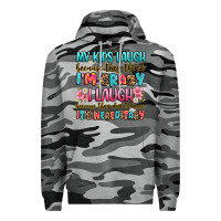 Slate Camo my kids laugh because they think i'm crazy Premium Hoodie - JahusDesignShop