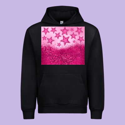 Pink Glitter Star Urban Hoodie Designed By Jahusdesignshop