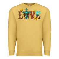 Antique Gold love with cross Premium Sweatshirt - texasbilliewilder