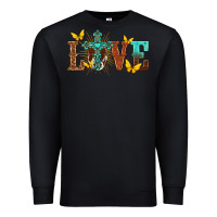Black love with cross Premium Sweatshirt - texasbilliewilder