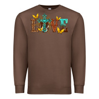 Chestnut love with cross Premium Sweatshirt - texasbilliewilder