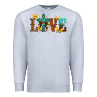Heather Grey love with cross Premium Sweatshirt - texasbilliewilder