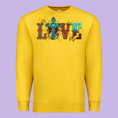 Premium Sweatshirt love with cross