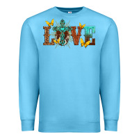 Ocean Blue love with cross Premium Sweatshirt - texasbilliewilder