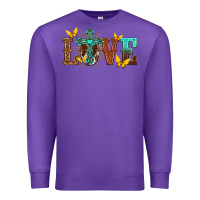 Purple love with cross Premium Sweatshirt - texasbilliewilder