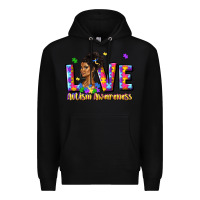 Black love autism awareness Premium Hoodie - JahusDesignShop