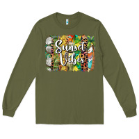 Army Green sunset vibes brush stroke Long Sleeve Tee - BarkalooDesign