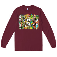 Burgundy sunset vibes brush stroke Long Sleeve Tee - BarkalooDesign