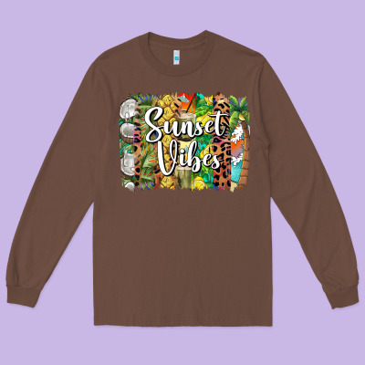 Sunset Vibes Brush Stroke Long Sleeve Tee Designed By Barkaloodesign