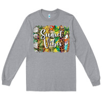 Heather Grey sunset vibes brush stroke Long Sleeve Tee - BarkalooDesign