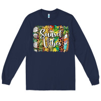 Navy sunset vibes brush stroke Long Sleeve Tee - BarkalooDesign