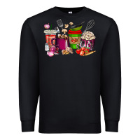 Black lunch lady coffee cups Premium Sweatshirt - texasbilliewilder
