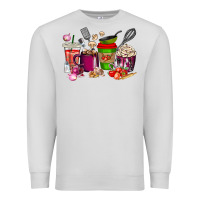 Dove Grey lunch lady coffee cups Premium Sweatshirt - texasbilliewilder