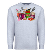 Heather Grey lunch lady coffee cups Premium Sweatshirt - texasbilliewilder