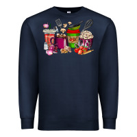 Navy lunch lady coffee cups Premium Sweatshirt - texasbilliewilder