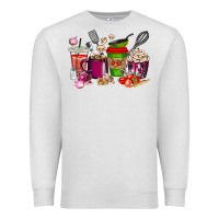 Oatmeal Heather lunch lady coffee cups Premium Sweatshirt - texasbilliewilder