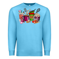 Ocean Blue lunch lady coffee cups Premium Sweatshirt - texasbilliewilder