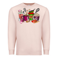 Pale Pink lunch lady coffee cups Premium Sweatshirt - texasbilliewilder