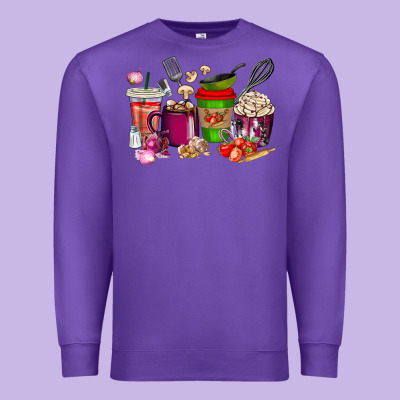 Premium Sweatshirt lunch lady coffee cups