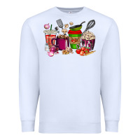 White lunch lady coffee cups Premium Sweatshirt - texasbilliewilder