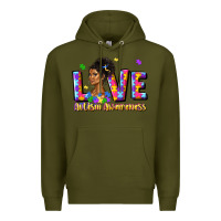 Army Green love autism awareness Premium Hoodie - JahusDesignShop
