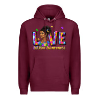 Burgundy love autism awareness Premium Hoodie - JahusDesignShop