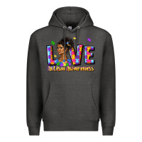 Charcoal Heather love autism awareness Premium Hoodie - JahusDesignShop