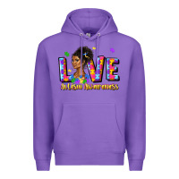Purple love autism awareness Premium Hoodie - JahusDesignShop