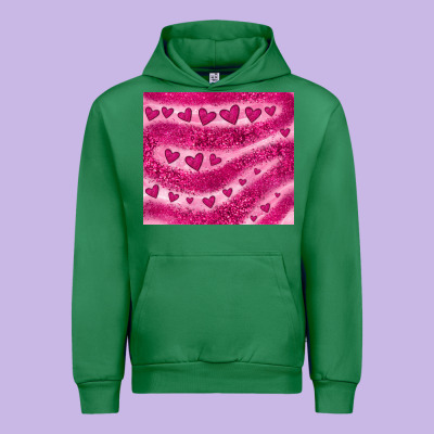 Pink Glitter Heart Urban Hoodie Designed By Jahusdesignshop