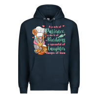 Navy a pinch of patience a dash of kindness a spoonful Premium Hoodie - JahusDesignShop