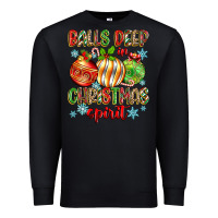 Black balls deep in christmas spirit Premium Sweatshirt - Zillion Design Studio