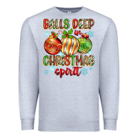 Heather Grey balls deep in christmas spirit Premium Sweatshirt - Zillion Design Studio