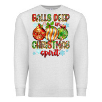 Oatmeal Heather balls deep in christmas spirit Premium Sweatshirt - Zillion Design Studio