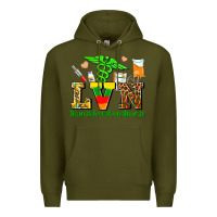 Army Green lvn juneteenth licensed vocational nurse with croc Premium Hoodie - AdoDesignShop