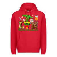 Red lvn juneteenth licensed vocational nurse with croc Premium Hoodie - AdoDesignShop