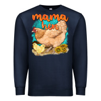 Navy mama hen with sunflowers Premium Sweatshirt - texasbilliewilder