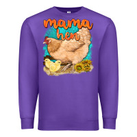 Purple mama hen with sunflowers Premium Sweatshirt - texasbilliewilder