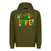 Army Green juneteenth nurse life Premium Hoodie - AdoDesignShop