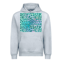 Heather Grey turquoise leopard glitter Urban Hoodie - JahusDesignShop