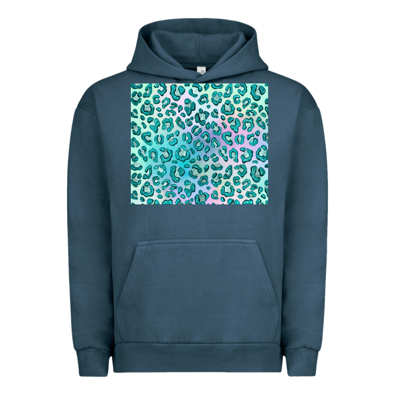 Turquoise Leopard Glitter Urban Hoodie by JahusDesignShop | Teevron