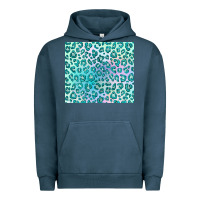 Pigment Midnight Navy turquoise leopard glitter Urban Hoodie - JahusDesignShop