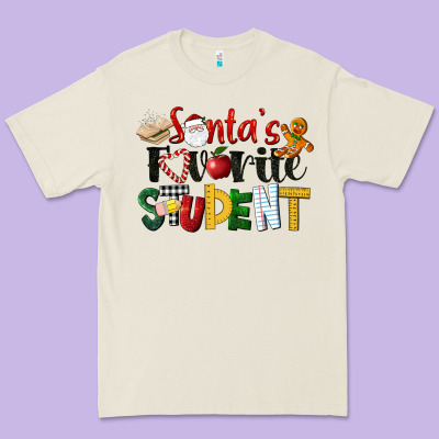 Santa's Favorite Student Christmas Premium Tee Designed By Lillyallendesigns