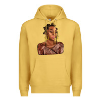 Antique Gold afro woman Premium Hoodie - AdoDesignShop