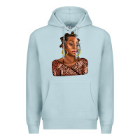 Blue Mist afro woman Premium Hoodie - AdoDesignShop
